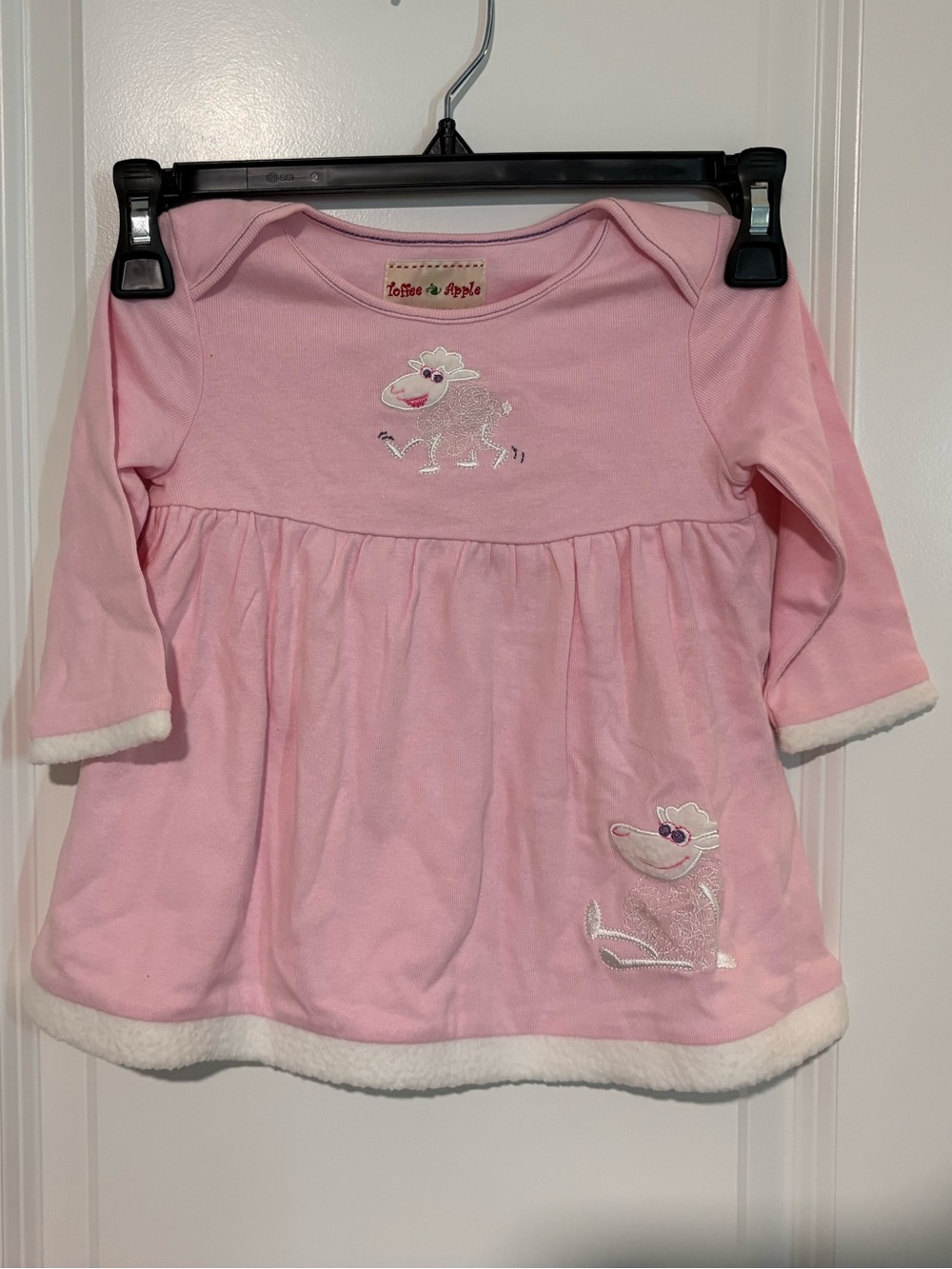 Toffee Apple Pink Embroidered Baby Dress & Bloomers Set 9M